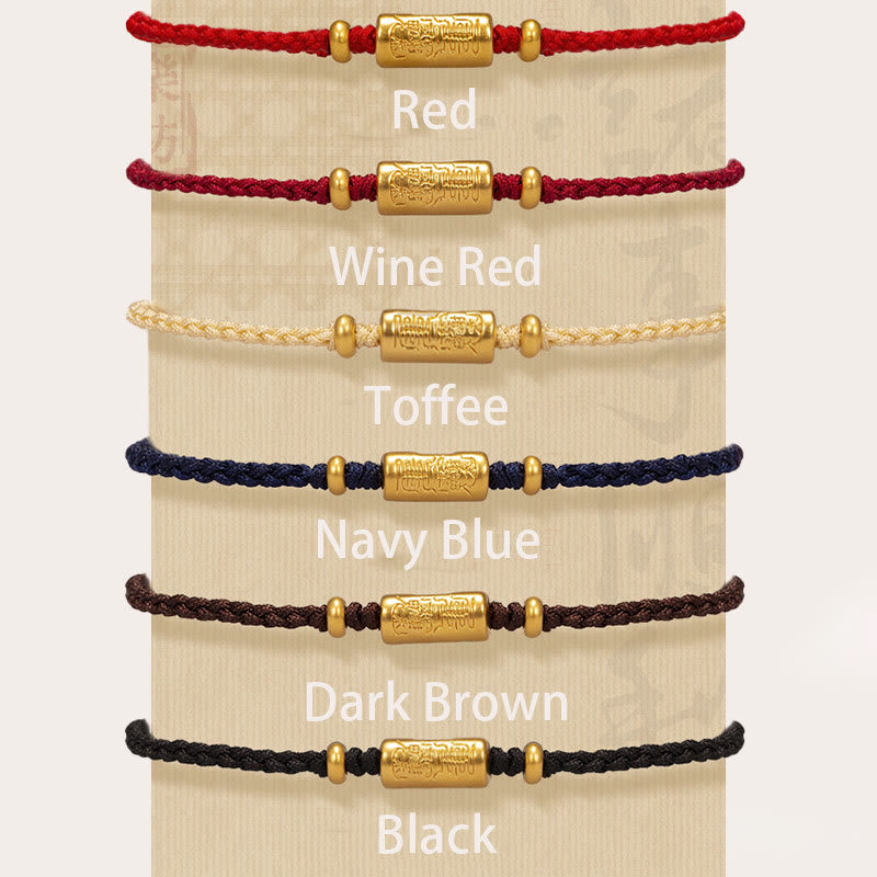 Handgefertigtes 999 Gold-Armband mit roter Schnur für Stärke