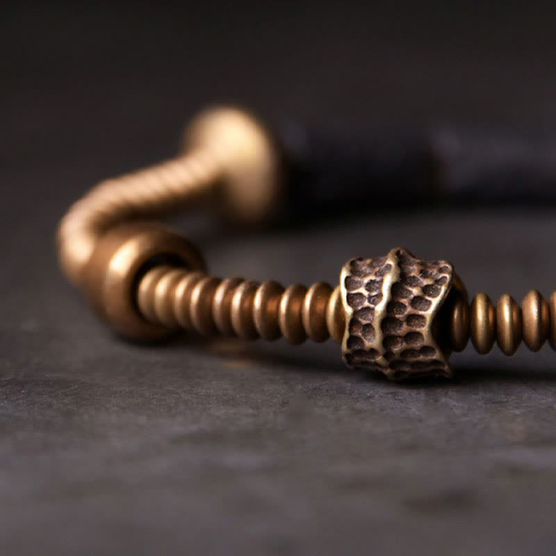 Unisex Lava Rock Copper Spiritual Bracelet for Luck & Wealth