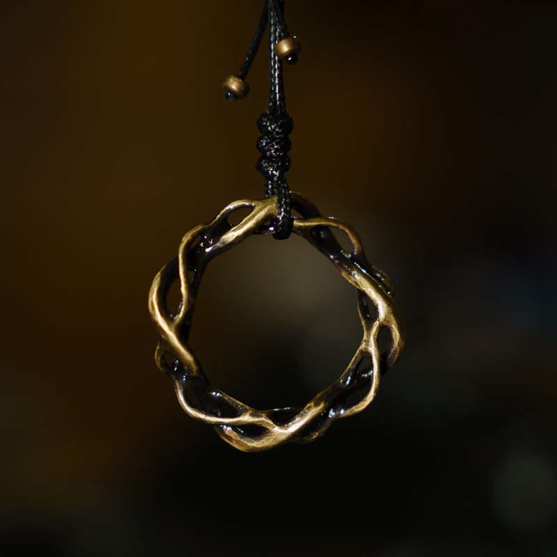 Vintage Copper Spiritual Necklace for Luck & Balance
