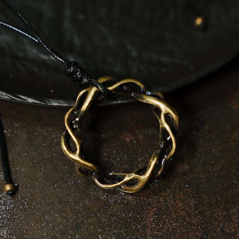 Vintage Copper Spiritual Necklace for Luck & Balance