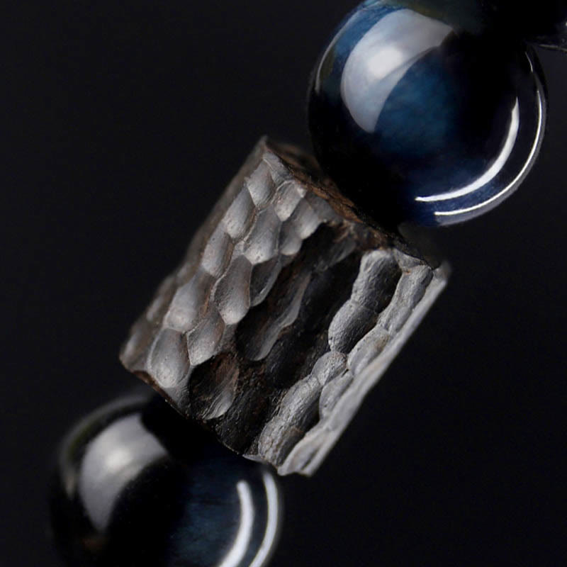 Blaues Tigerauge Ebenholz Schutzarmband 10mm