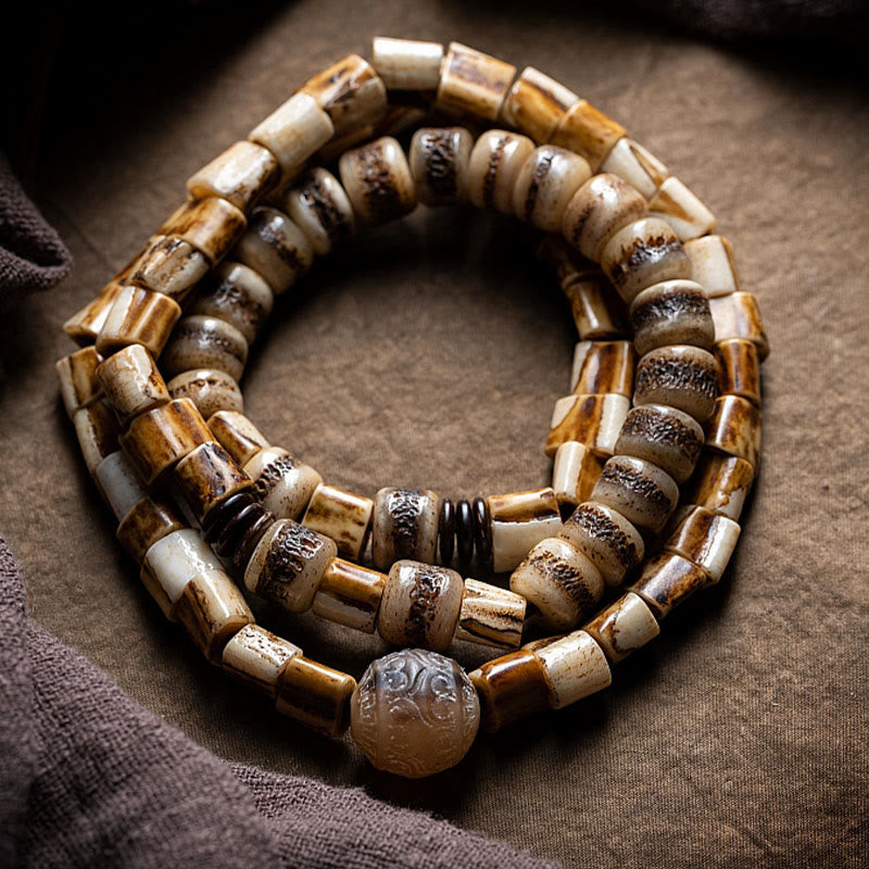 Unisex Deer Bone Yak Bone Spiritual Balance Bracelet
