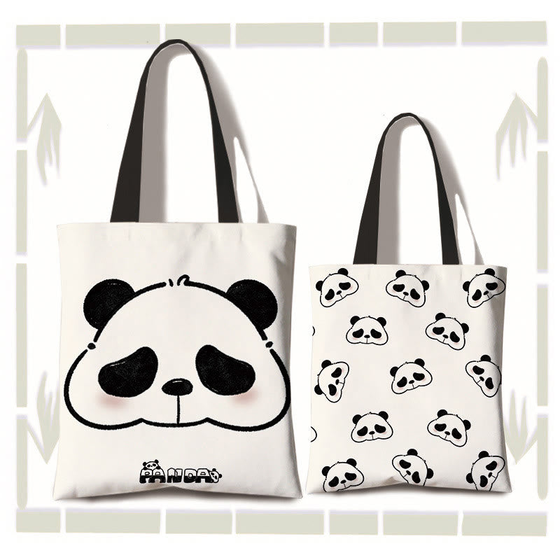 Large Capacity Handmade Canvas Panda Shoulder Bag for Yoga