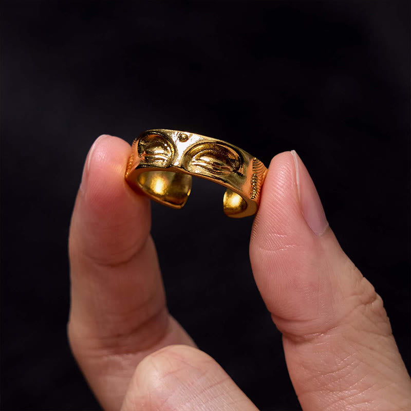 Kupfer Buddha Ring verstellbar | Meditation & Gelassenheit