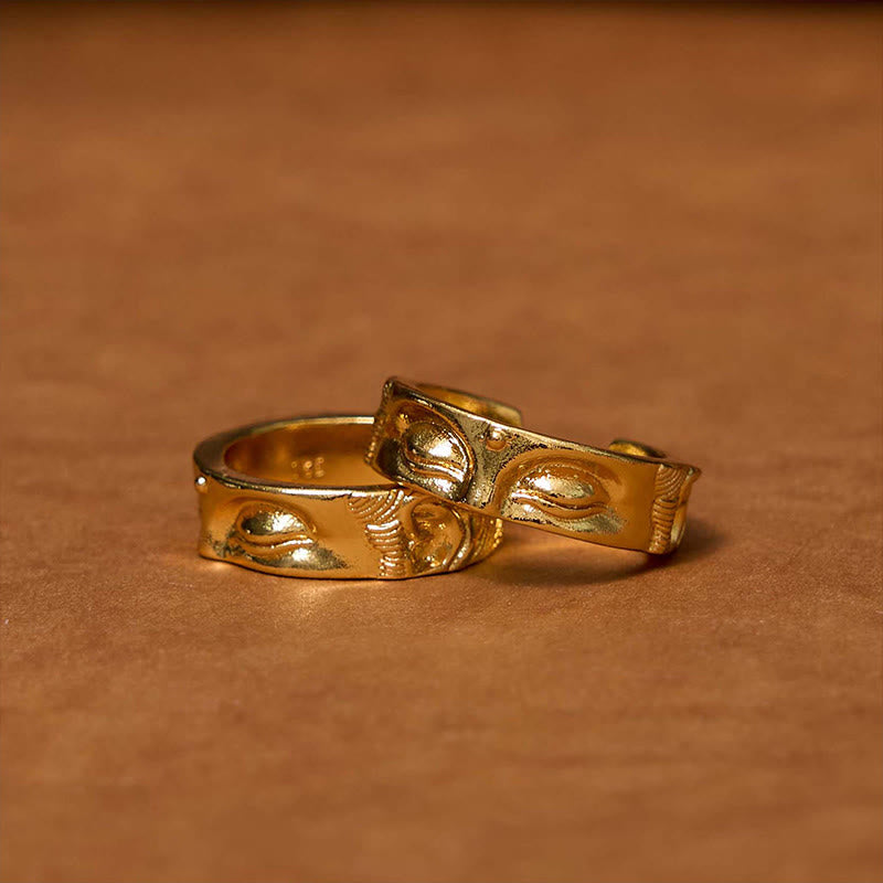 Kupfer Buddha Ring verstellbar | Meditation & Gelassenheit