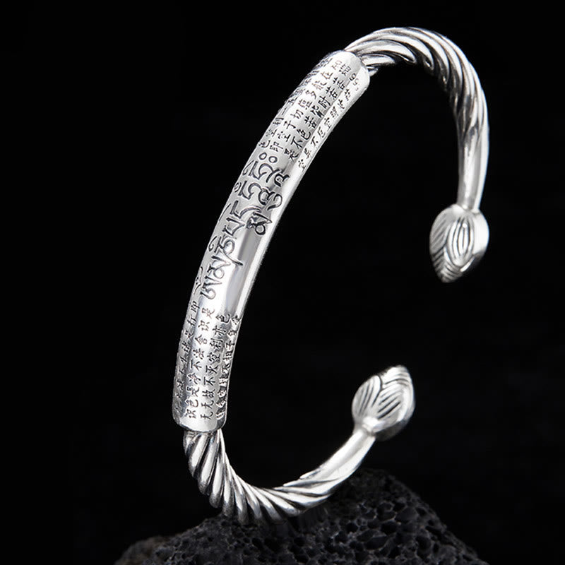 999 Sterling Silver Om Mani Padme Hum Protection Bracelet