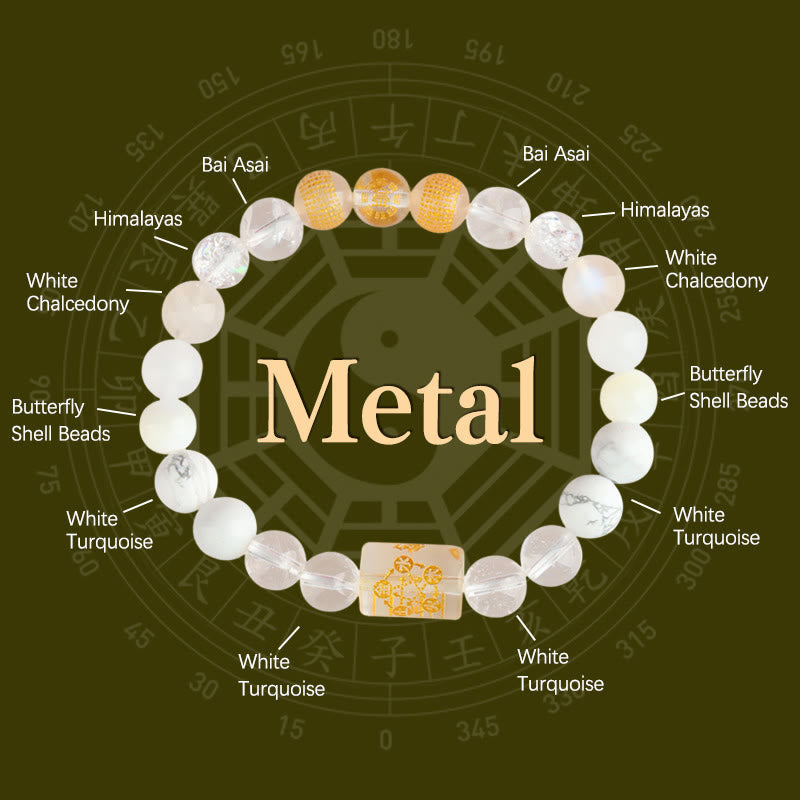 8 mm Fünf-Elemente-Achatarmband für Reichtum und Glück