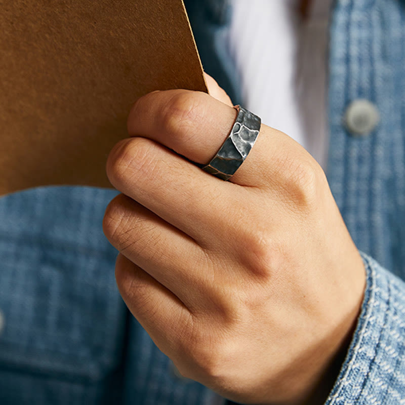 Verstellbarer spiritueller Schutzring aus Sterlingsilber