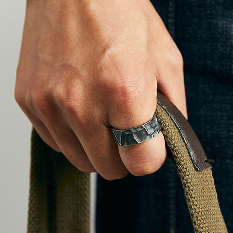 Verstellbarer spiritueller Schutzring aus Sterlingsilber