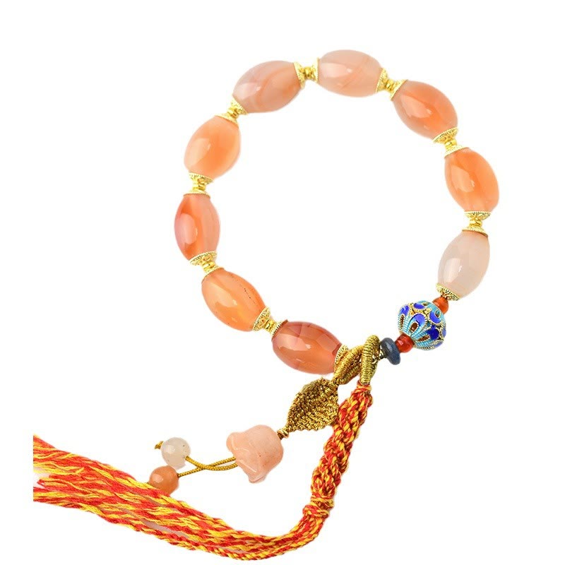Tibetisches Armband aus weißem Jade-Achat für mehr Selbstvertrauen