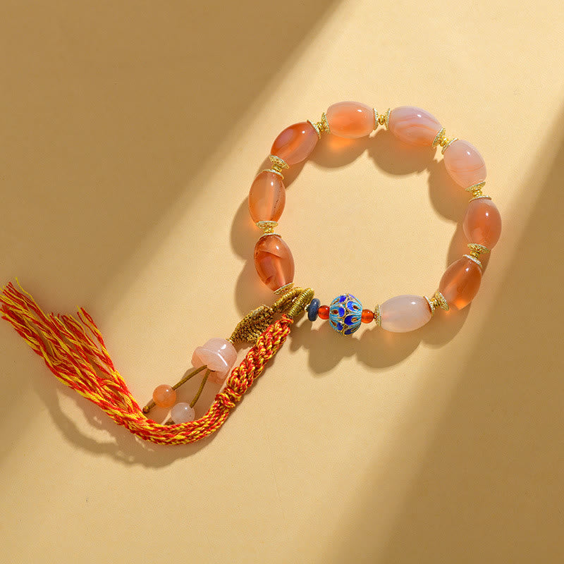 Tibetisches Armband aus weißem Jade-Achat für mehr Selbstvertrauen