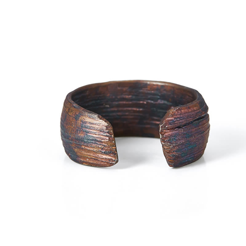 Verstellbarer spiritueller Schutzring aus 999 Sterlingsilber und Kupfer