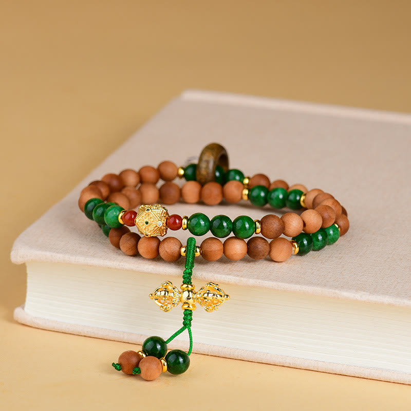 6mm Sandalwood Protection Healing Bracelet with Dorje Vajra