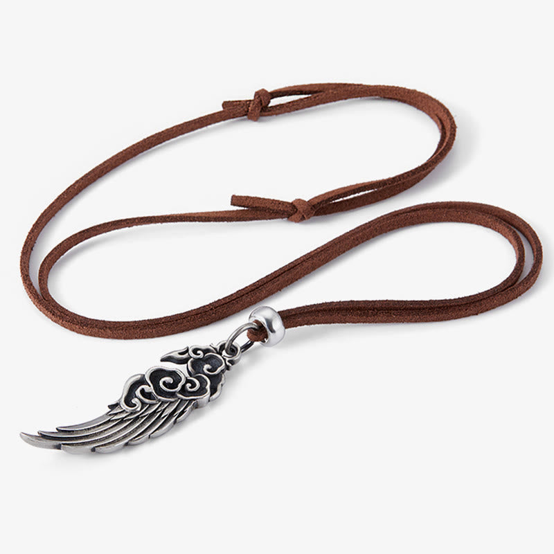 925 Sterling Silver Auspicious Clouds Wing Spiritual Necklace