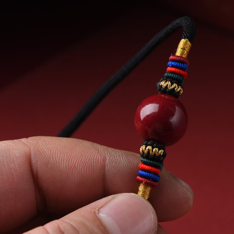 Zinnober Glücksperlen Schutzkette