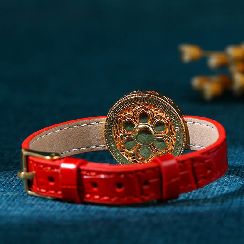 Six True Words Jade-Schutz-Lederarmband, 15–22 cm