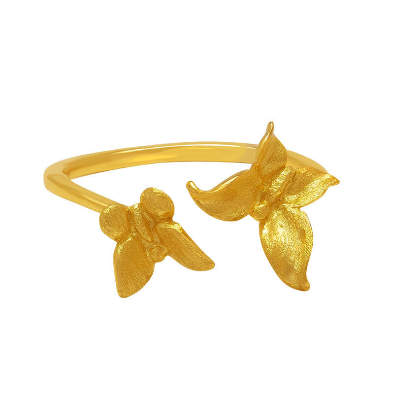 925 Sterling Silber Schmetterlings-Liebesring für spirituelles Gleichgewicht