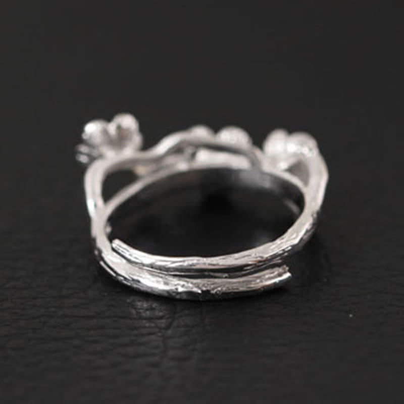 925 Sterling Silber Pflaumenblüten-Ring für Damen