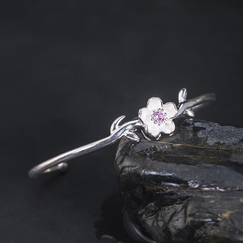925 Sterling Silver Cherry Blossom Luck Spiritual Bracelet