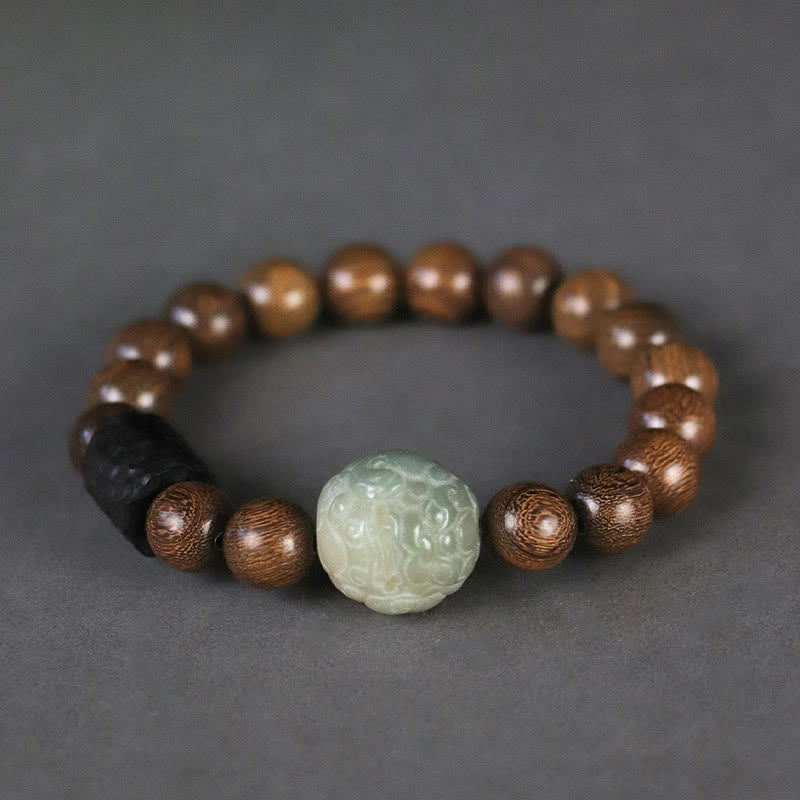 Pixiu-Armband mit Sandelholz und Bodhi-Samen zum Schutz