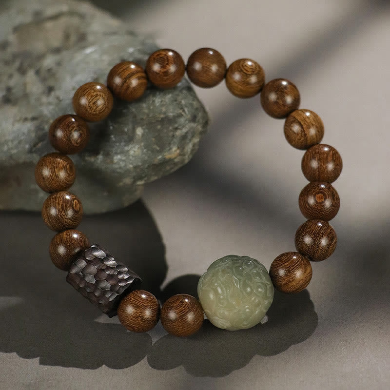 Pixiu-Armband mit Sandelholz und Bodhi-Samen zum Schutz