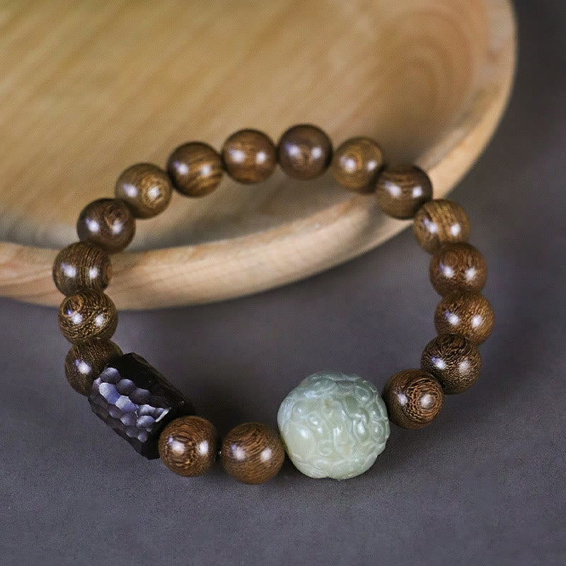 Pixiu-Armband mit Sandelholz und Bodhi-Samen zum Schutz