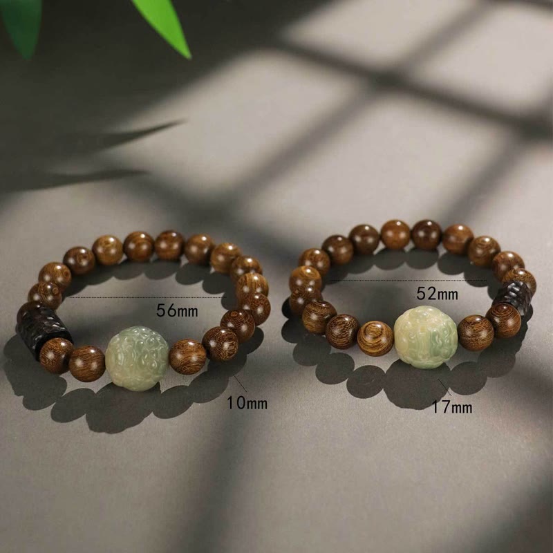 Pixiu-Armband mit Sandelholz und Bodhi-Samen zum Schutz