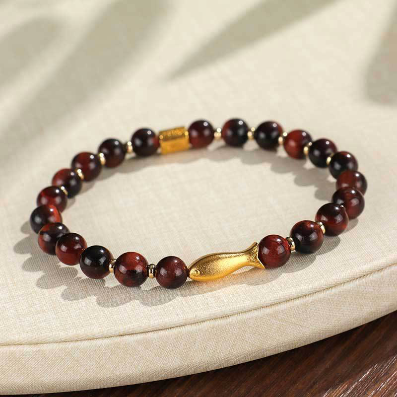 Tiger Eye Koi Fish Courage Bracelet for Resilience & Strength