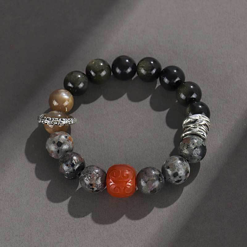 Gold Sheen Obsidian Protection Bracelet 12mm Beads