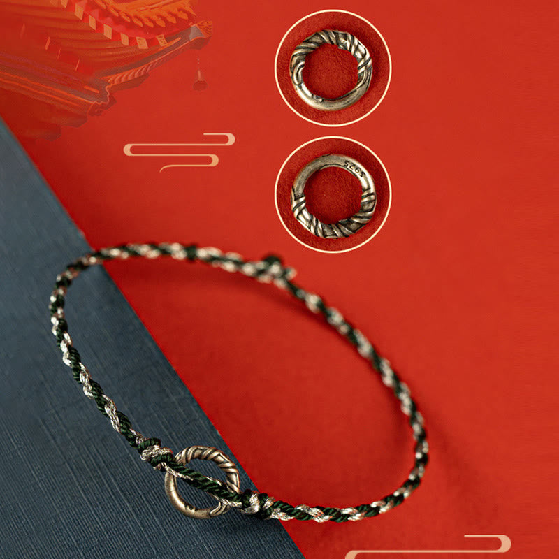 Spirituelles Schutzarmband aus Sterlingsilber mit Turmalin