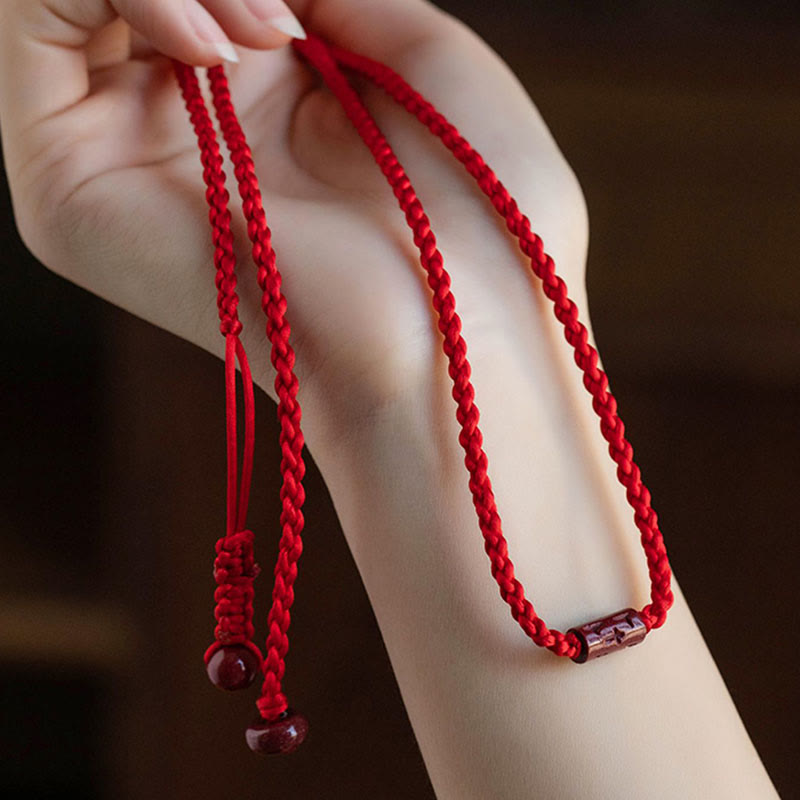 Cinnabar Blessing Bauchkette mit roter Schnur für Ruhe und Schutz