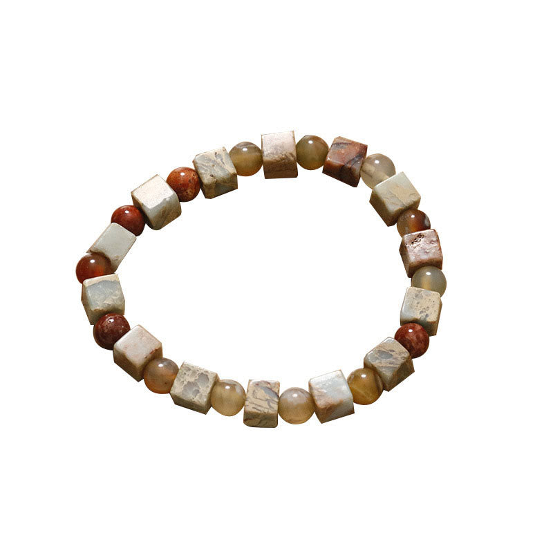 Red Agate & Shoushan Stone Calm Blessing Bracelet Unisex