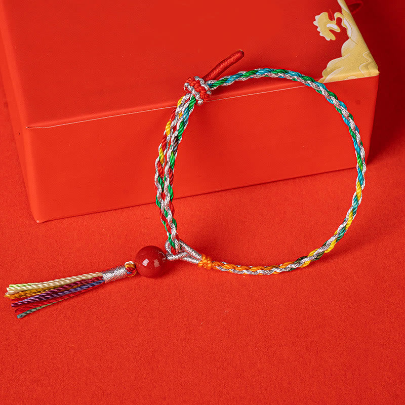 Colorful String Cinnabar Concentration Unisex Bracelet