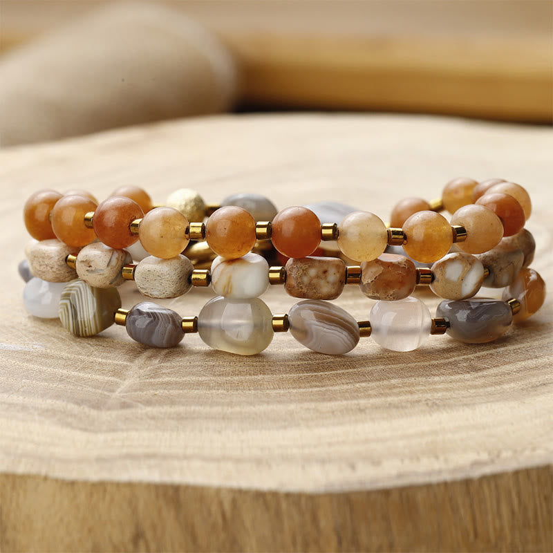 Botswana Agate Red Agate Emperor Stone Creativity Bracelet