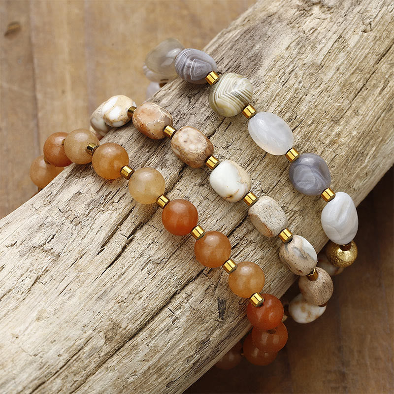 Botswana Agate Red Agate Emperor Stone Creativity Bracelet