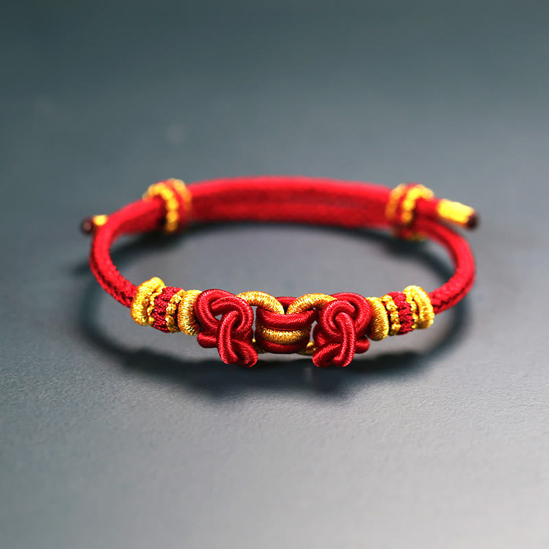 Unisex-Stärkearmband mit rotem Seil und Sattelknoten