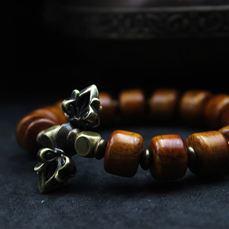 12mm Yak Bone Copper Resilience Bracelet for Spiritual Balance