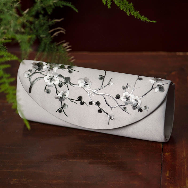 Pflaumenblüten-Tulpen-bestickte Handtasche | Spiritueller Schmuck