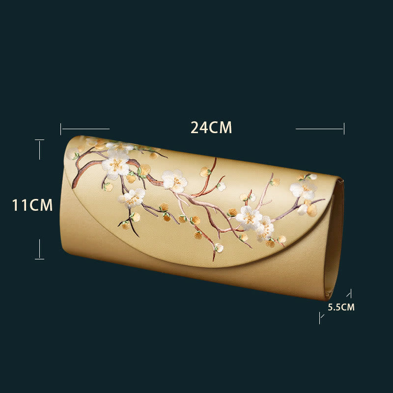 Pflaumenblüten-Tulpen-bestickte Handtasche | Spiritueller Schmuck