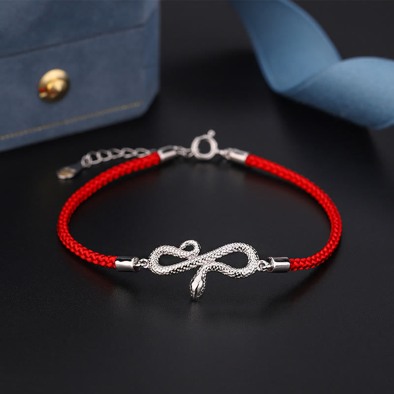 999 Sterling Silber Jahr der Schlange Rotes Armband