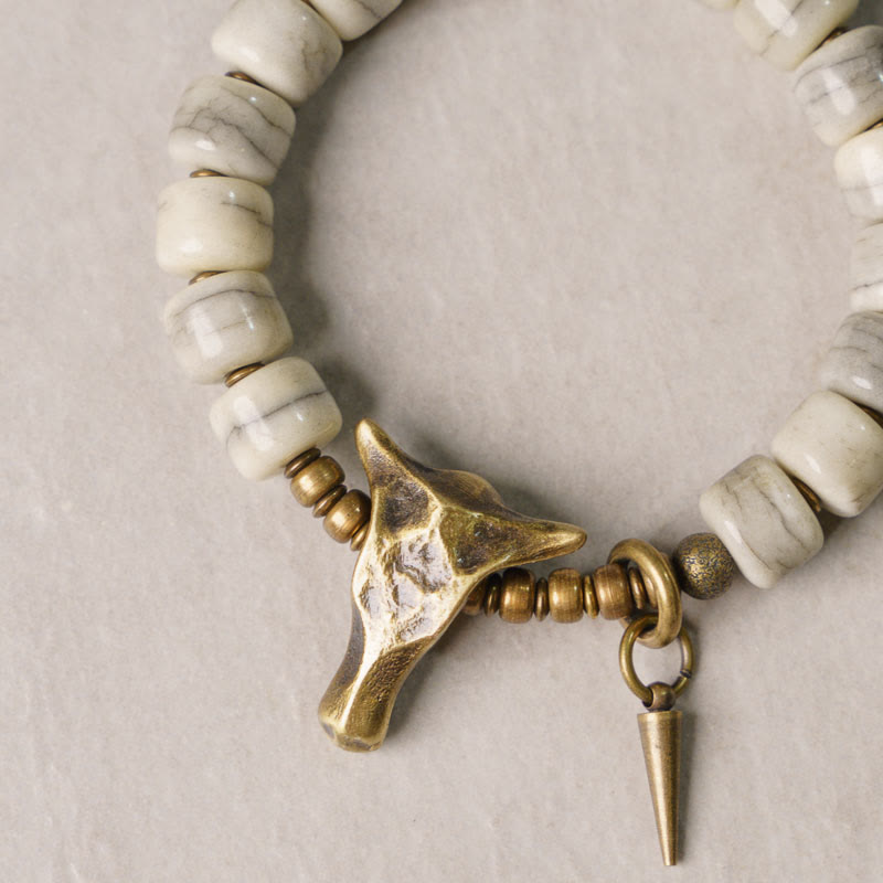 Yak Bone Kupfer Balance Armband für spirituellen Schutz