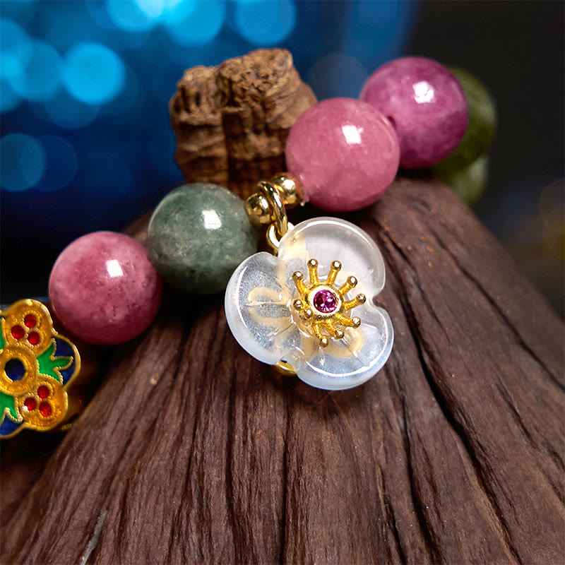 8 mm Turmalin Weisheitsblume Spirituelles Armband