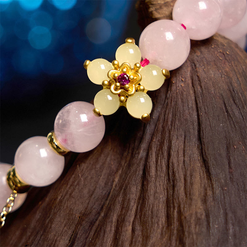 Pink Crystal Citrine Bracelet for Warmth, Love & Self-Love