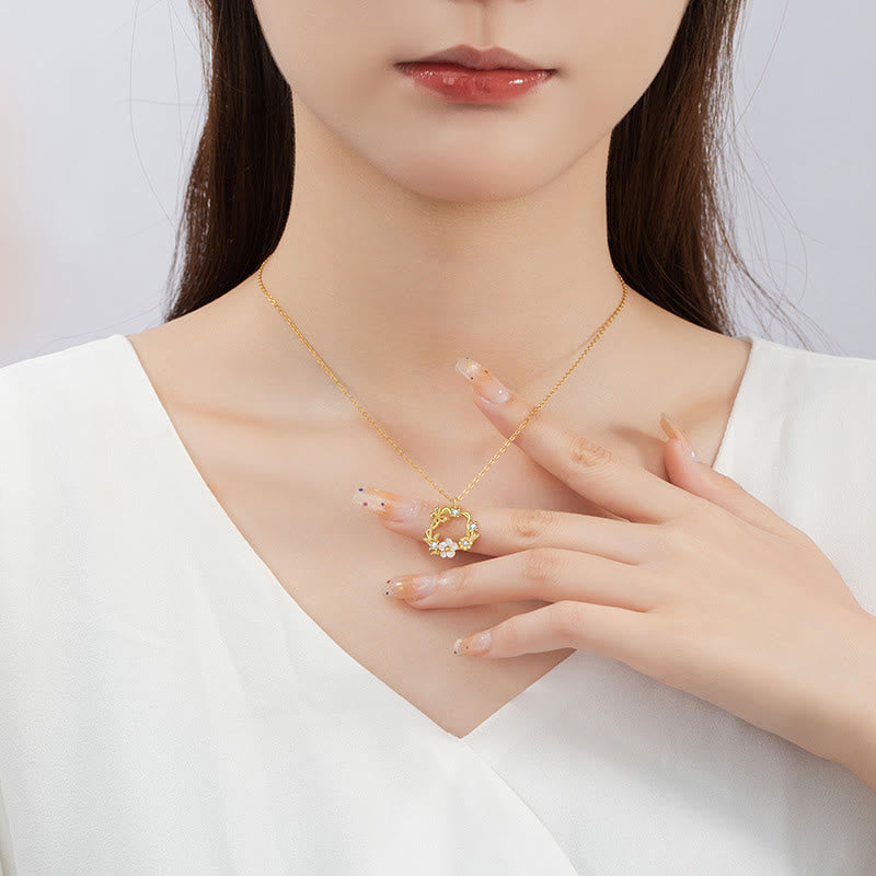 Sterling Silber Schmetterling Muschel Segen Halskette