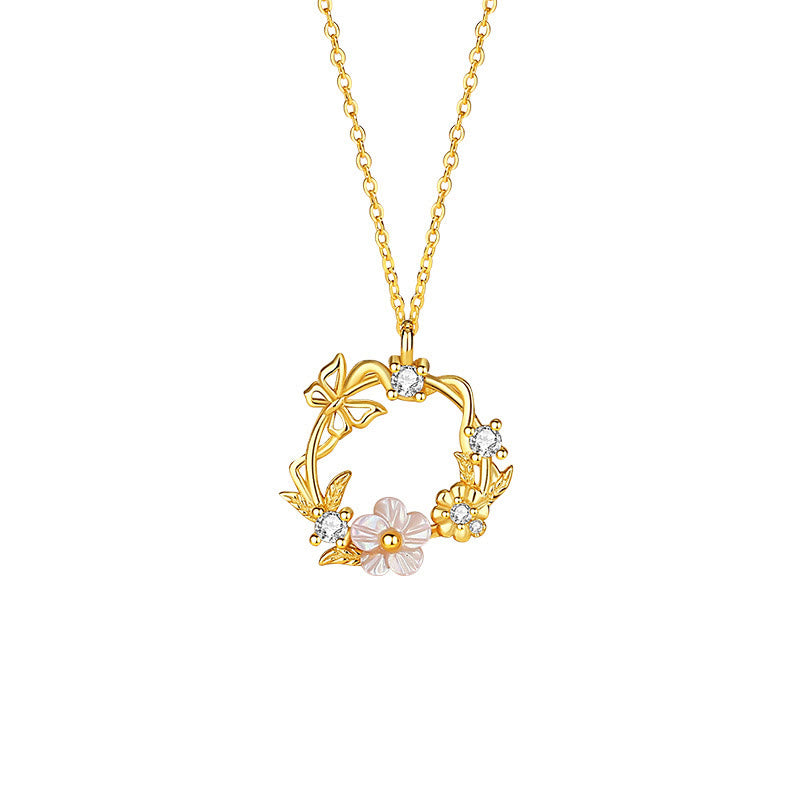 Sterling Silber Schmetterling Muschel Segen Halskette