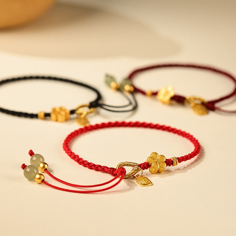 6 mm Hetian Jade Glücksbringer Pfirsichblütenarmband