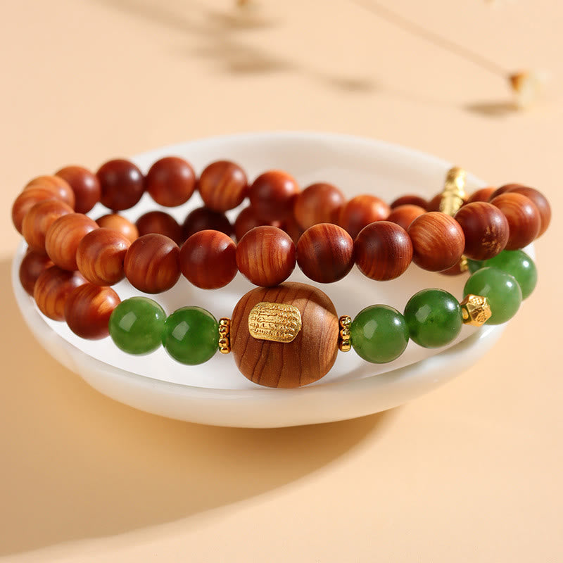 8 mm Thuja Sutchuenensis Grüner Chalcedon Wohlstandsarmband