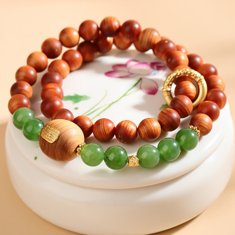 8 mm Thuja Sutchuenensis Grüner Chalcedon Wohlstandsarmband