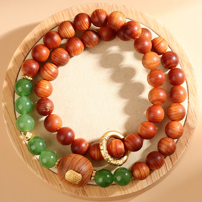 8 mm Thuja Sutchuenensis Grüner Chalcedon Wohlstandsarmband