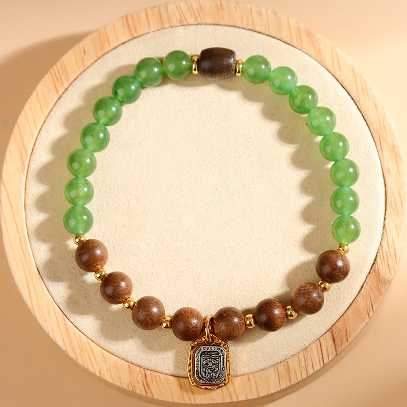 7 mm Adlerholz Grüner Chalcedon Zakiram Reichtumsarmband